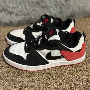 Nike Kids Black, White, and Red Sneakers